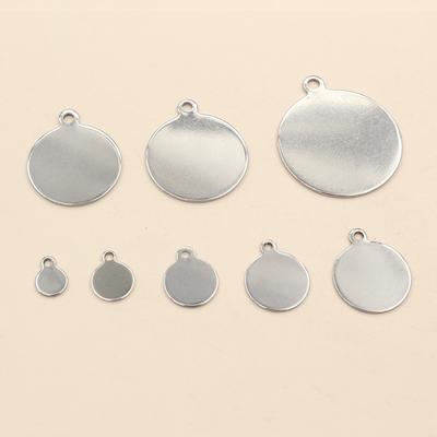 20-200pcs 6-25mm Stainless Steel Round Coin Charms Pendant DIY Jewelry Making Accessories Fingings for Necklace Bracelet