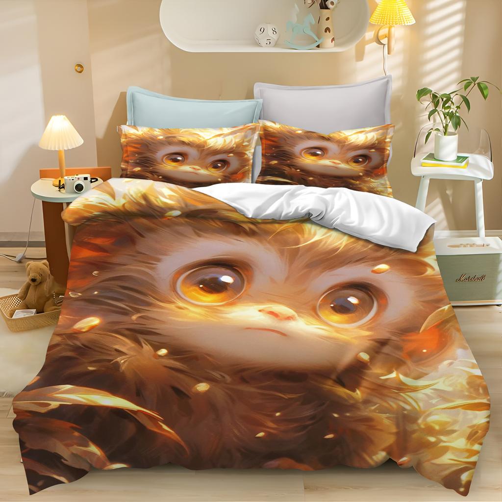 Cartoon Monkey Anime Cute Duvet Cover Home Pillowcase Set Adult Bedroom Children Comforter Bedding Sets