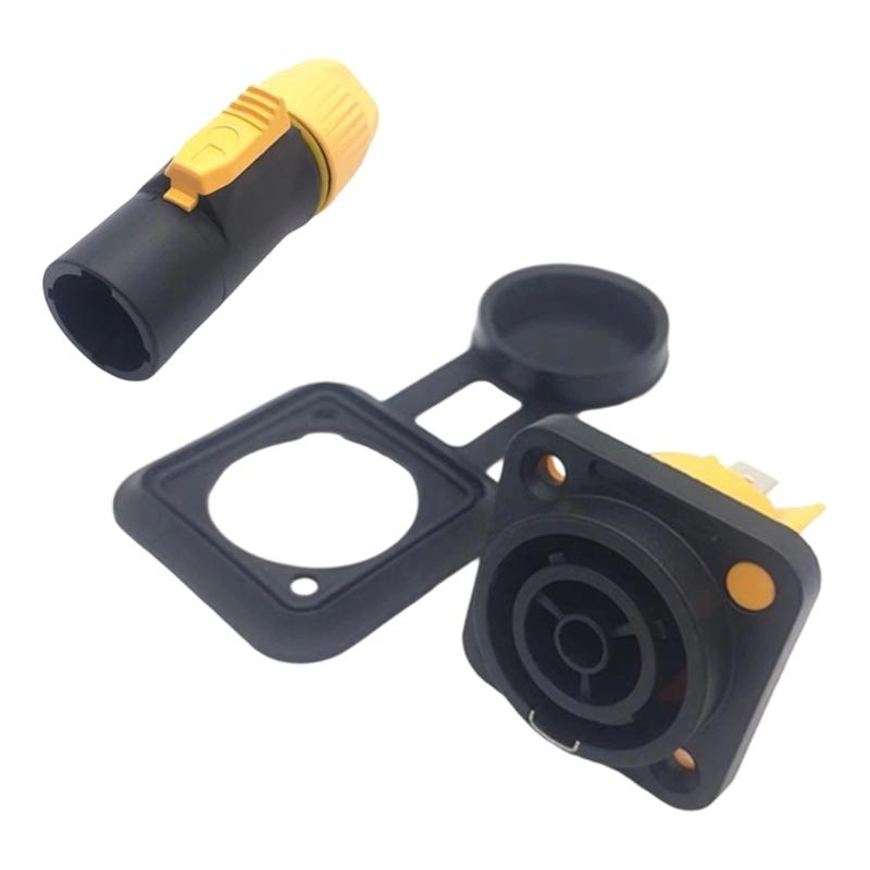 3 Cores Powercon Plug and Plug Panel Adapter for Speaker Equipment Universal Power Plug Powercon Connector Waterproof
