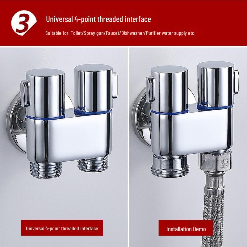 Larsd Stainless Steel Dual Outlet Angle Valve