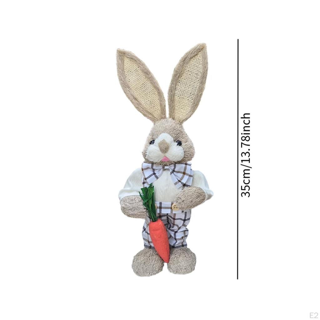Easter Bunny Figurine Statue Cartoon Souvenir Party Decoration Handicraft 35cm for Garden