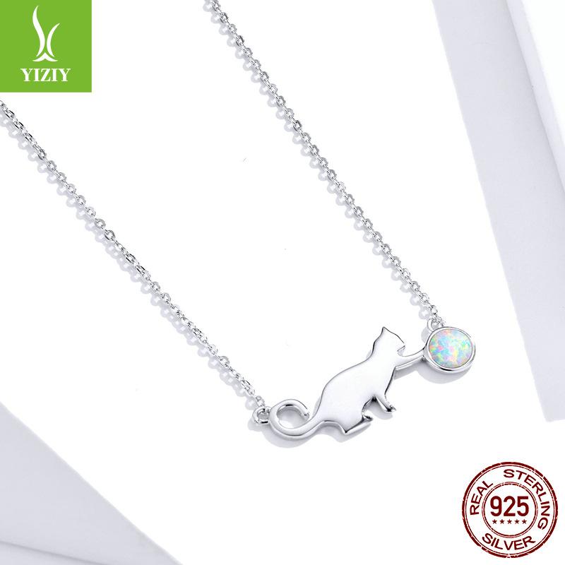 Cat Opal Bracelet 925 Sterling Silver, Cat Pet Platinum Plated Bracelet Jewelry Scb175