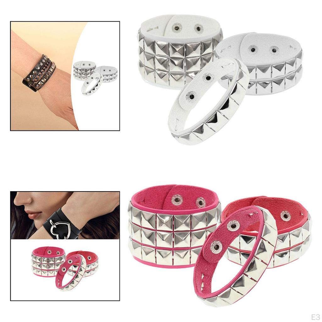 3 ks náramků PU Módní obalovací náramek pro dospělé Cosplay Party