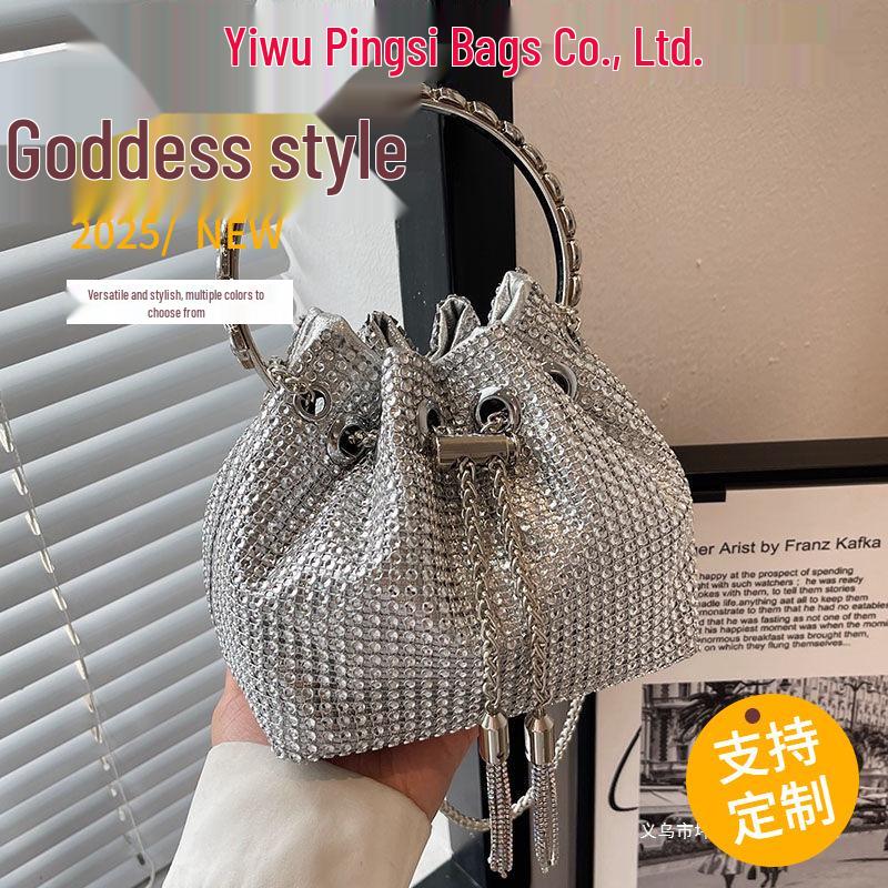 2025 Rhinestone French Shoulder Bag: Niche Design Chain Crossbody for Women’s Autumn