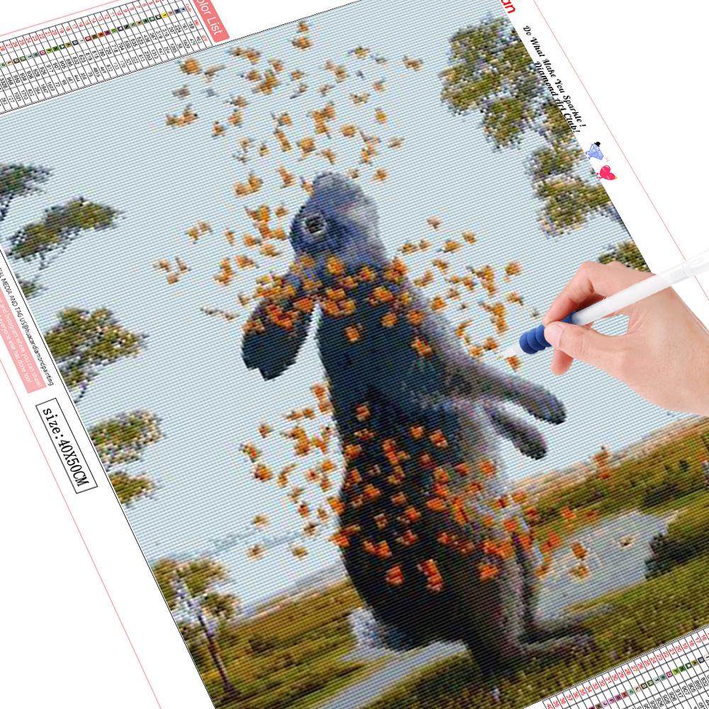 

Huacan Алмазная вышивка 5D DIY алмазная живопись Кролик картина из стразов полный бриллиант Рождественский подарок декор для дома Full Round 20*30 cm