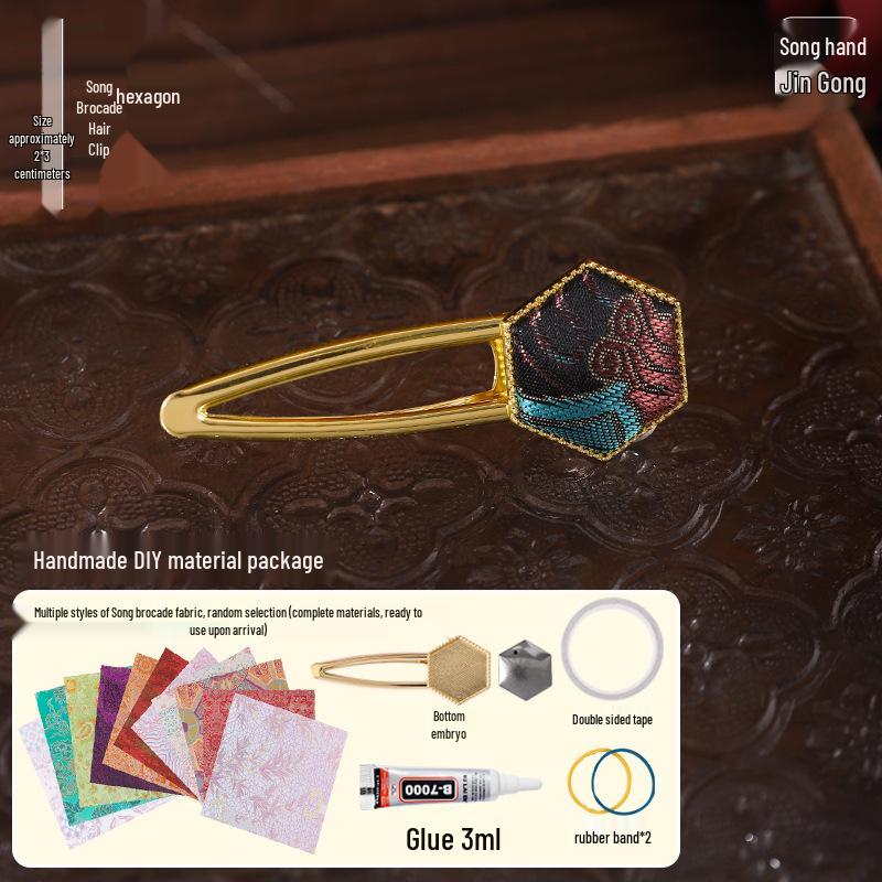 Imitation Song Brocade Hair Clip DIY Kit: Chinese Style Jewelry Accessories - Complete Set for Mother's Day Gifts