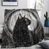 Black Cat Print Flannel Blanket, High Quality Comfortable for All Seasons, Home Decor, Warmth and Comfort, Perfect for Christmas Gifts