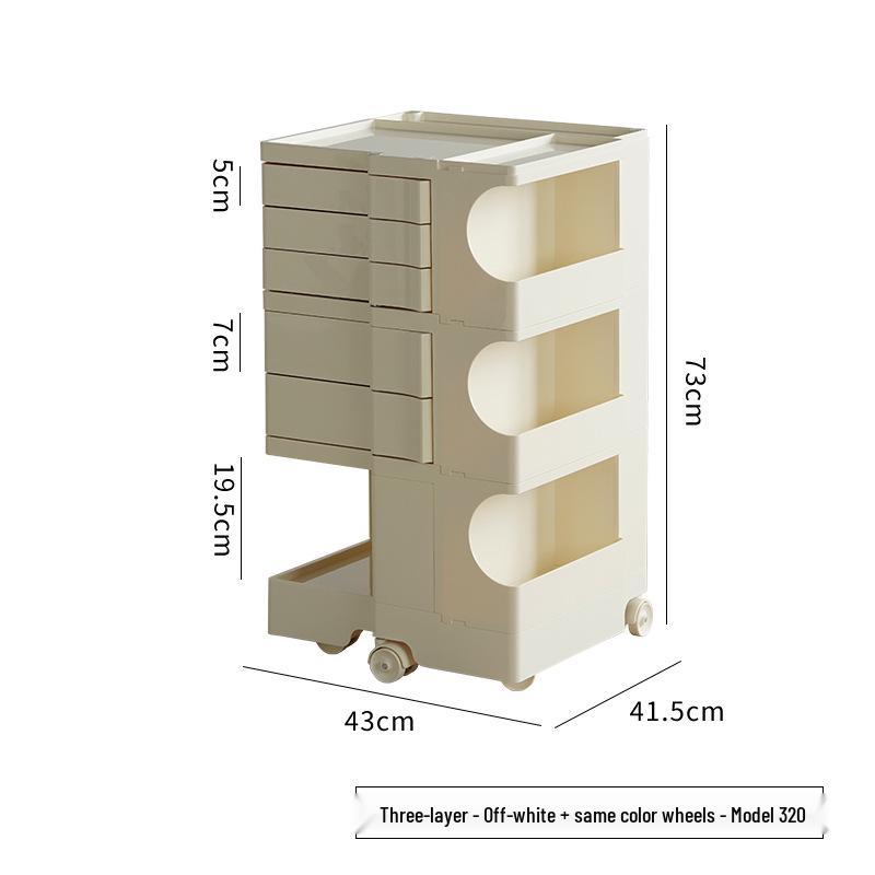 Nordic Rotating Multi-Layer Storage Cabinet: Versatile Makeup, Bedside, or Snack Organizer