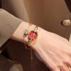GEDI New Luxury Watches For Woman Red Dial Square Women'S Quartz Wrist Watch Elegant Gold Bracelet Fashionable Wristwatch
