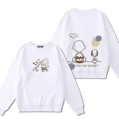 Snoopy Cartoon Hoodie Women's Round Neck Top Women's Hoodie Couple Loose Casual Hoodie Couple's Round Neck Top Couple Hoodie