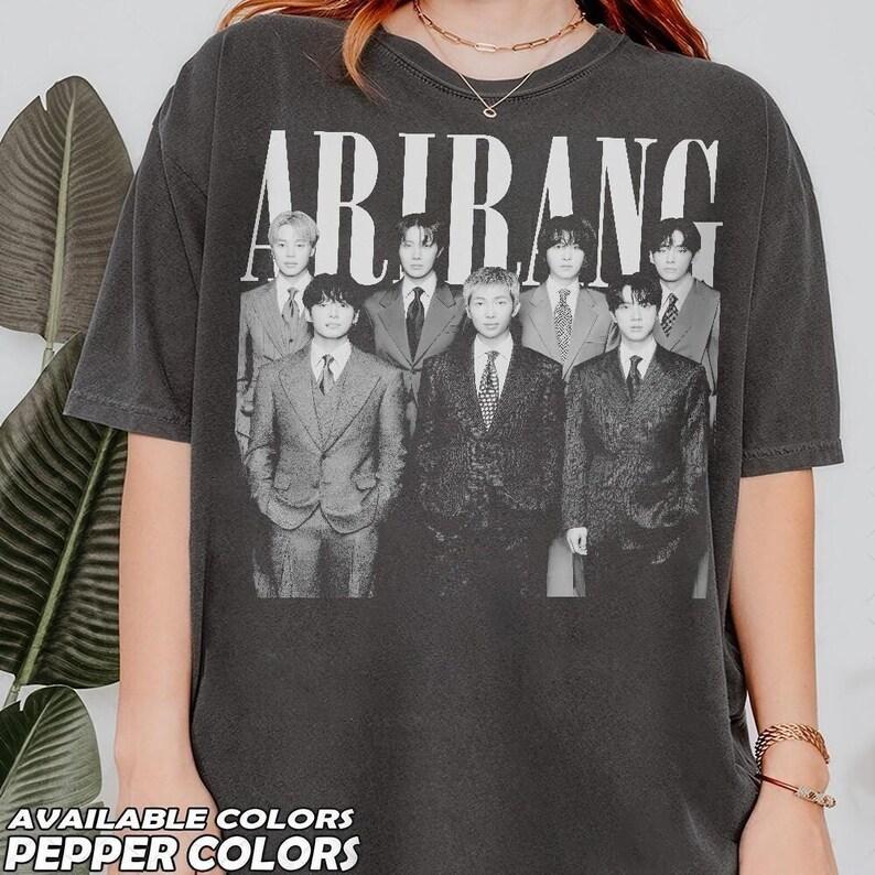Arirang Bangtan Boys Vintage Comfort Color T-shirt Kpop 2026 Tour Tee Shirt Women Men Bangtan Boys Arirang Graphic Oversized Y2k Clothing