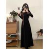 2025 Autumn Luxe Color Block Dress: Elegant Long Skirt for Plus Size