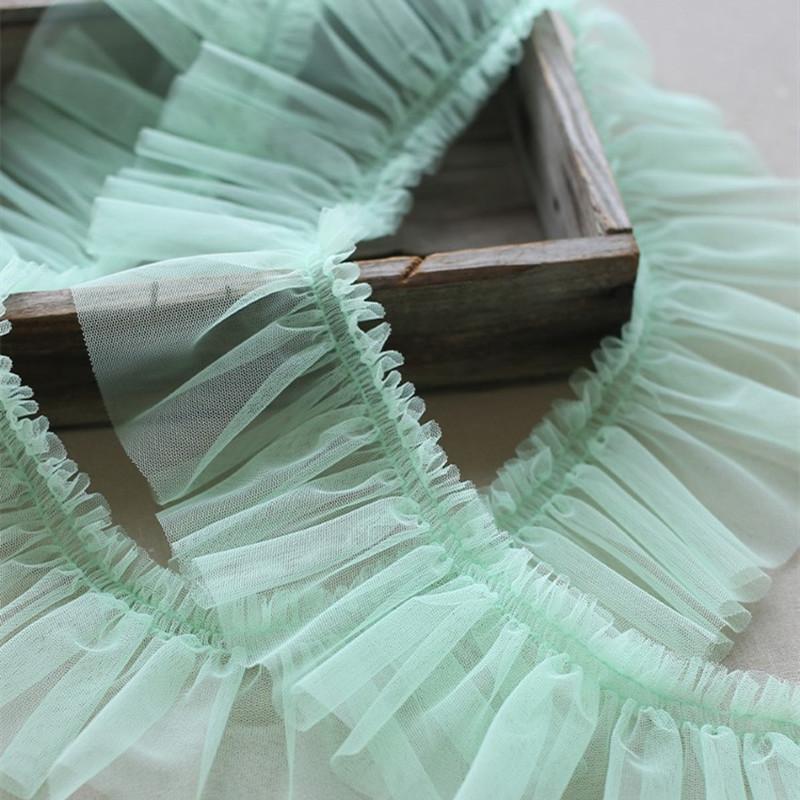 Multi-color Wild Net Yarn Encryption Pleated Lace Fabric DIY Lolita Dress Skirt Fluffy Hem Toy Doll Clothing Sewing Accessories