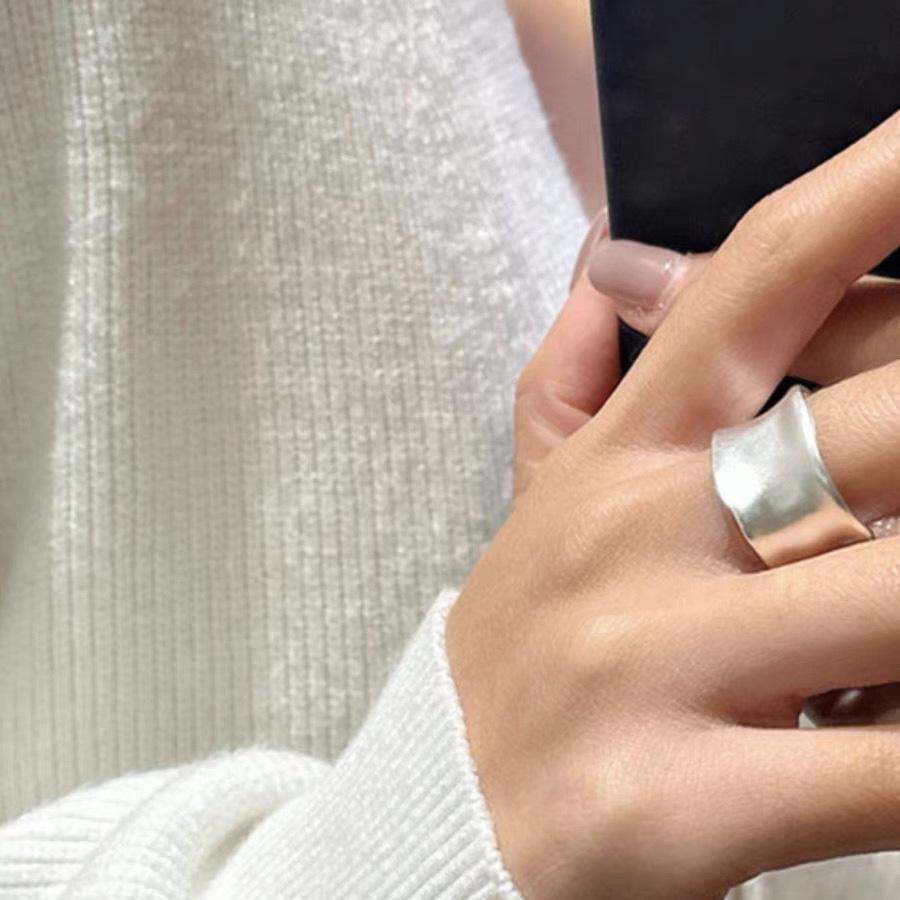 Xiaomi BF CLUB 925 Sterling Rings for Women Wide Fashion Geometric Vintage Handmade Irregular  Ring Party Gifts