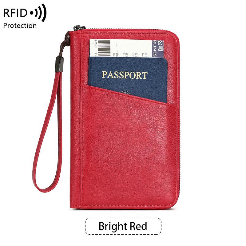 RFID Anti-Magnetic Passport and ID Zipper Wallet