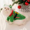 M-2XL Christmas Pet Suits Green Santa Claus Clothes Dog Cat Party Dress Decorations