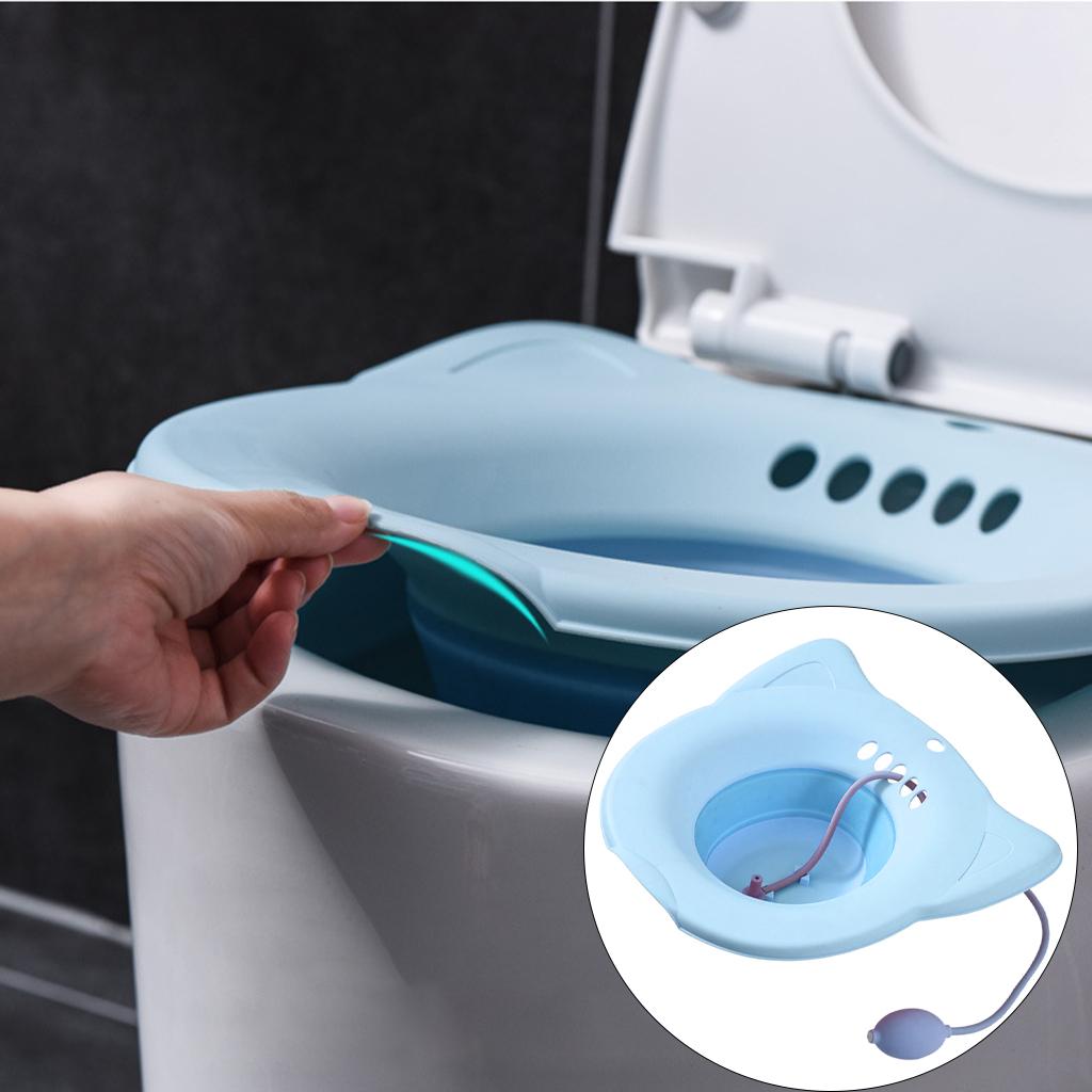 Bath for Toilet Seat Soaking Seat with Hanging Hole Hip Basin Toilet Tub for Elderly