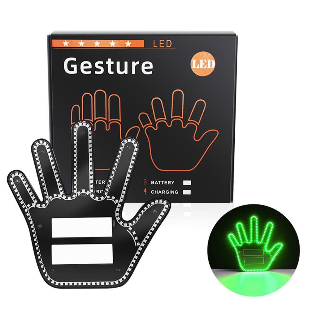 Hand Gesture Light for Car,Funny Gesture Finger Light for Car with Remote, LED Car Back Window Sign Car Gadgets