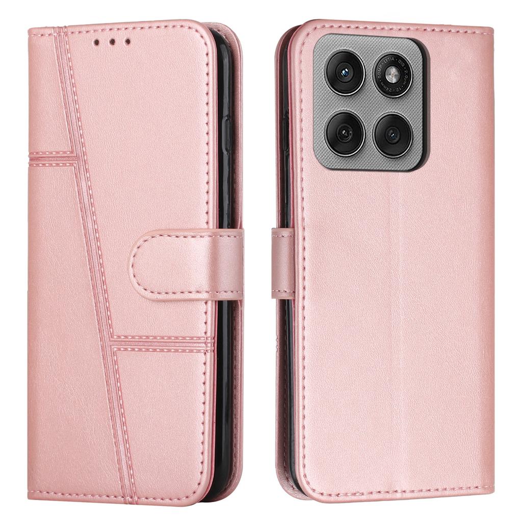 For Motorola Edge 60 Pro 5G Leather Phone Case Foldable Stand Wallet Flip Cover with Strap