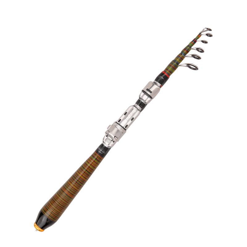 Caña de Pescar para Peces Pequeños de Carbono Transfronteriza con Tono UL y Punta Suave, Mango Recto/Pistola