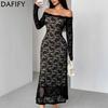 Women's Fashion Spring Fall Long Sleeve One Shoulder High Waist Casual Dresses