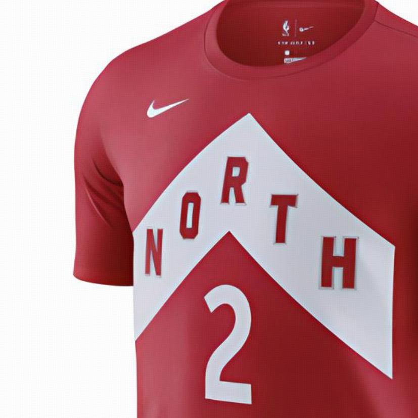 Nike City Edition Dri-Fit Short Sleeve T-Shirt Toronto Raptors Leonard No. 2 Men Tops Red AO0949-659