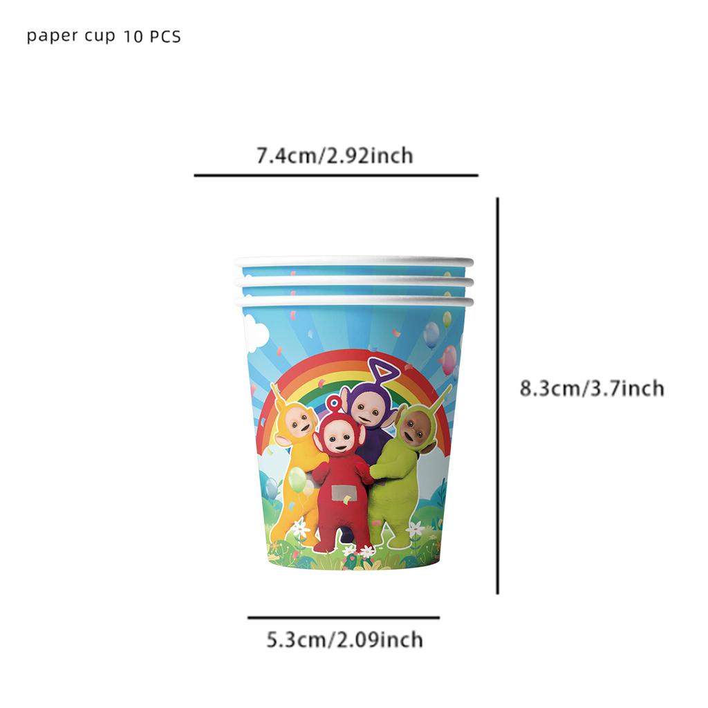 Tinky Winky Geburtstagsparty Dekoration Antennababy Einweggeschirr Tischdecke Teller Tasse Geschenktüte Kinder Mitgebsel Partyartikel