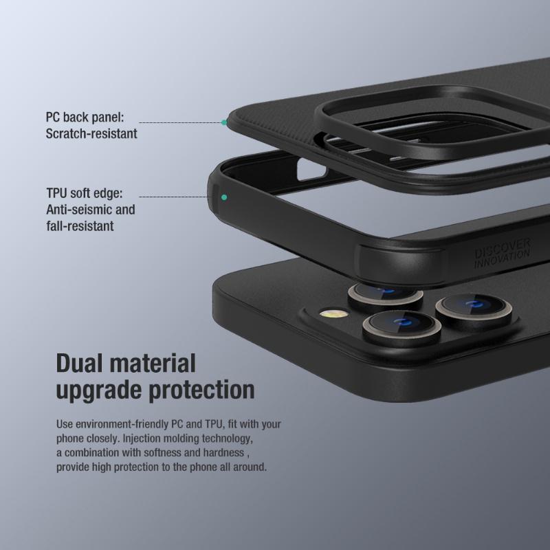 NILLKIN PC + TPU Shield Pro Magnetisk Telefondeksel For iPhone 15 Pro Max 15 Plus 15 Pro Deksel Ultratynt Anti-fingeravtrykk Bakdeksel