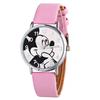 Disney Mickey Cartoon Children's Watch Fashion Watch PU Leather Strap Quartz Watch Boys and Girls Student Birthday Gift