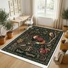 Food Doodle Theme Soft Crystal Velvet Rug Custom Name & Text Print Non Slip Floor Rug for Bedroom Living Room