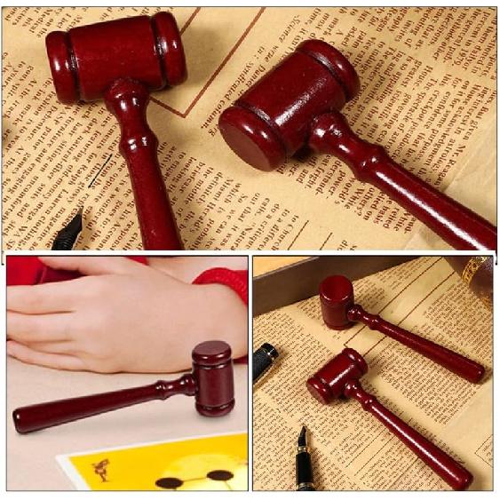 Vaguelly 6pcs Judge Gavel Prop Hammer Accessories for Judge Costumes Auction Parties and Courtroom Role Play Present for Law Students and