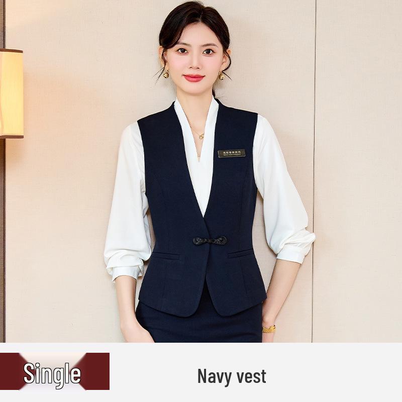 Women's Professional Waitress Vest Set - Hotel & Dental Reception Uniform