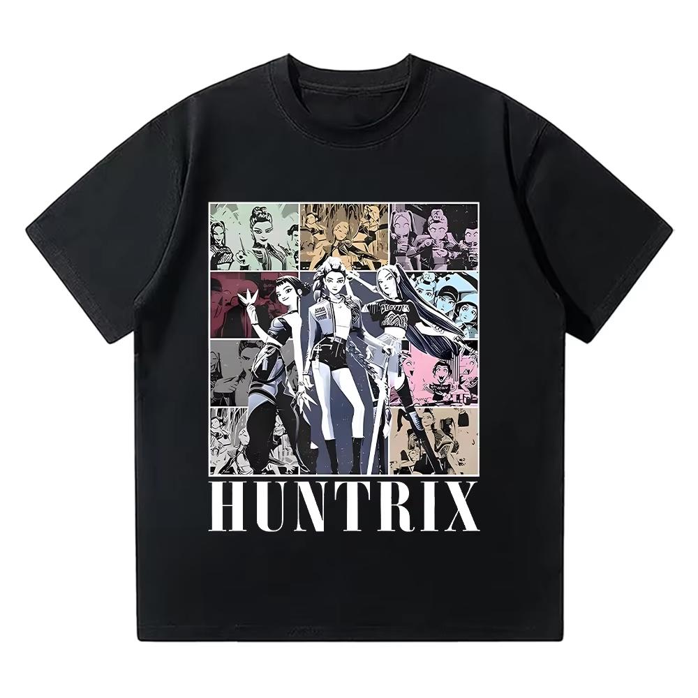 Vintage Huntrix Girl Kpop Demo Movie T Shirt Kpop Demon Hunters Tee Jinu Manga Clothing Cotton High Quality T-shirts Unisex Tops