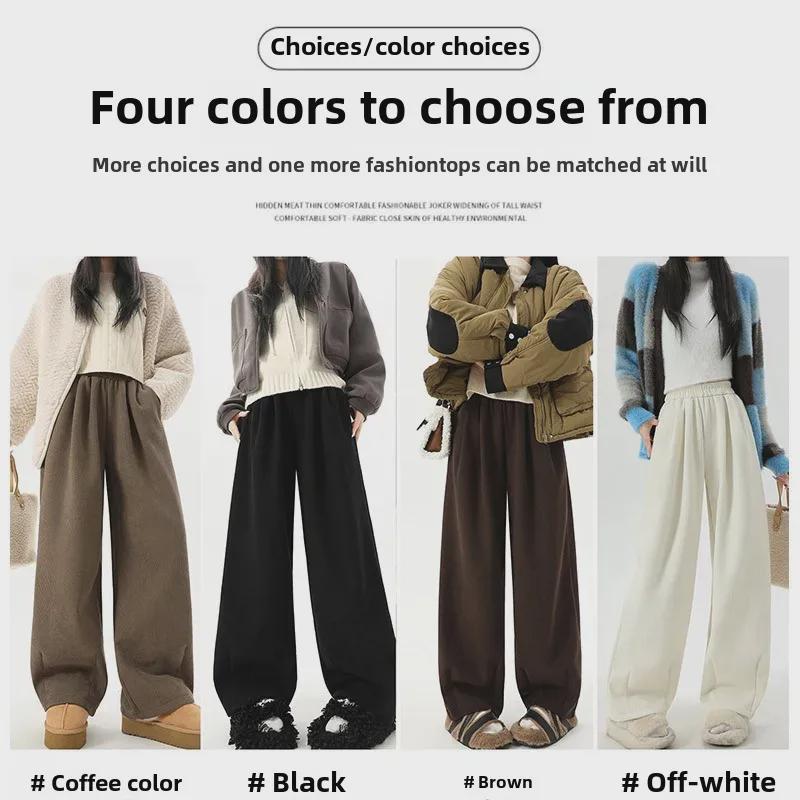 Maillard Women's Wide-Leg Velvet Corduroy Pants for Autumn/Winter 2025 - New Loose Slim Fit by Yamamoto