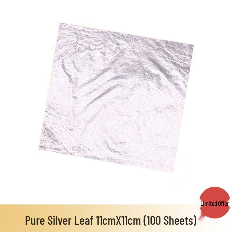 Pure 999 Silver Handicrafts: Single & Double Layer Silver Foil Paper Decor, Multiple Specifications Available