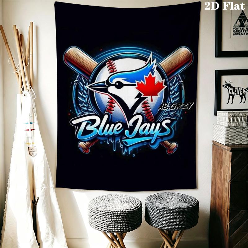 Toronto Blue Jays Wall Tapestry Aesthetic Wall Hanging Printed Fabric Blanket Decorative Tapestries for Bedroom Living Room Home Decor