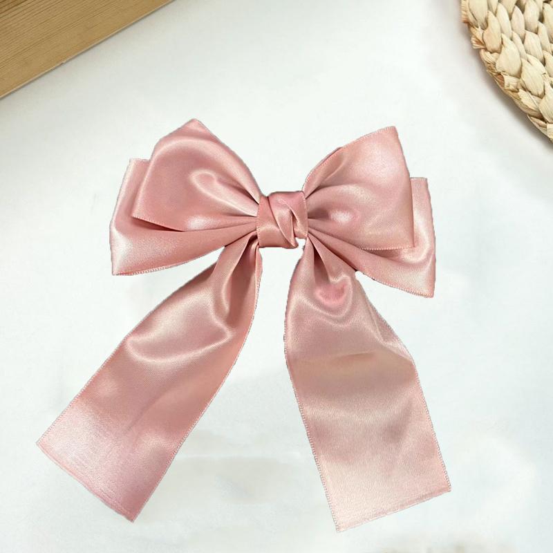 New Large Satin Layered Bows Hair Clip Ribbon Silky Bowknot Hairpin Barrettes Hair Accessories for Women Girl