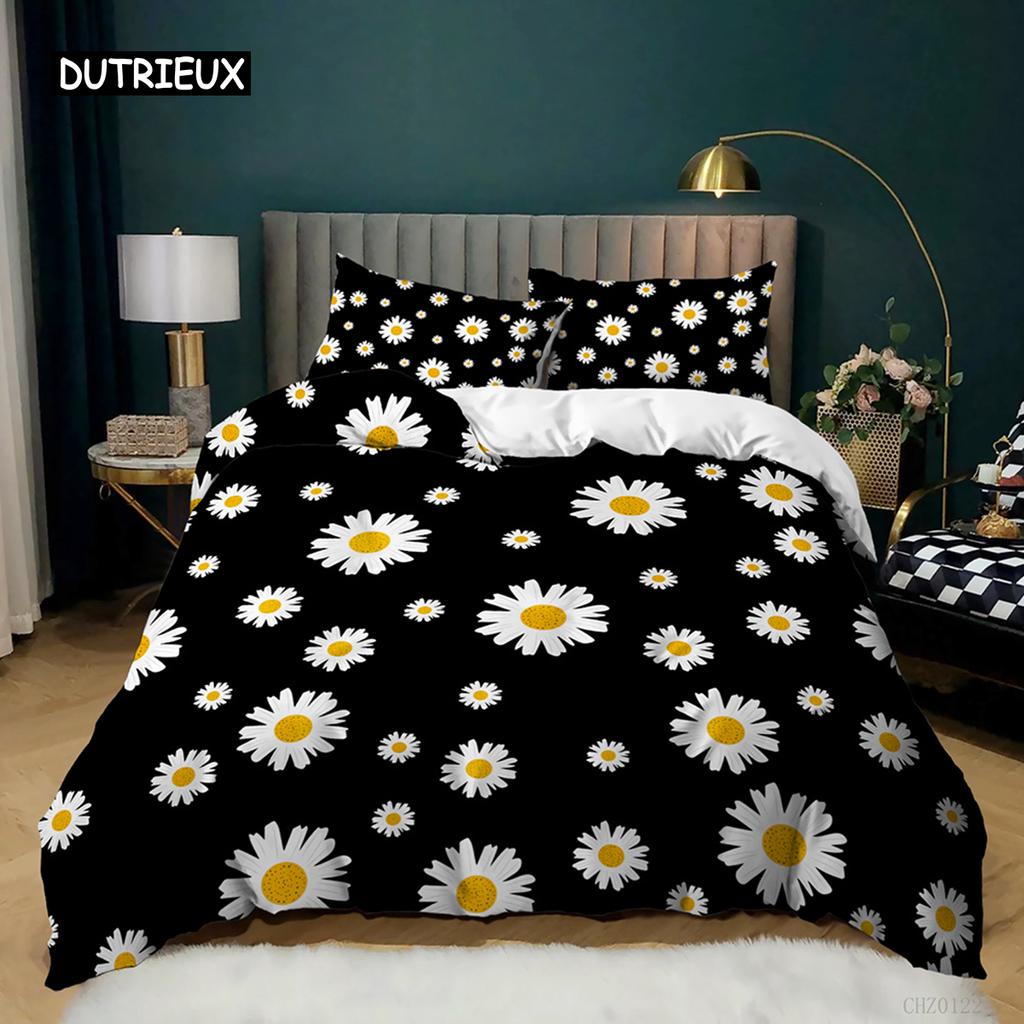Pflanzen-Bettbezug-Set, grünes Ginkgo-Biloba-Pflanzen-Themen-Bettwäsche-Set für Kinder und Jugendliche, Doppel-, Queen- und King-Size-Polyester-Quilt-Bezug
