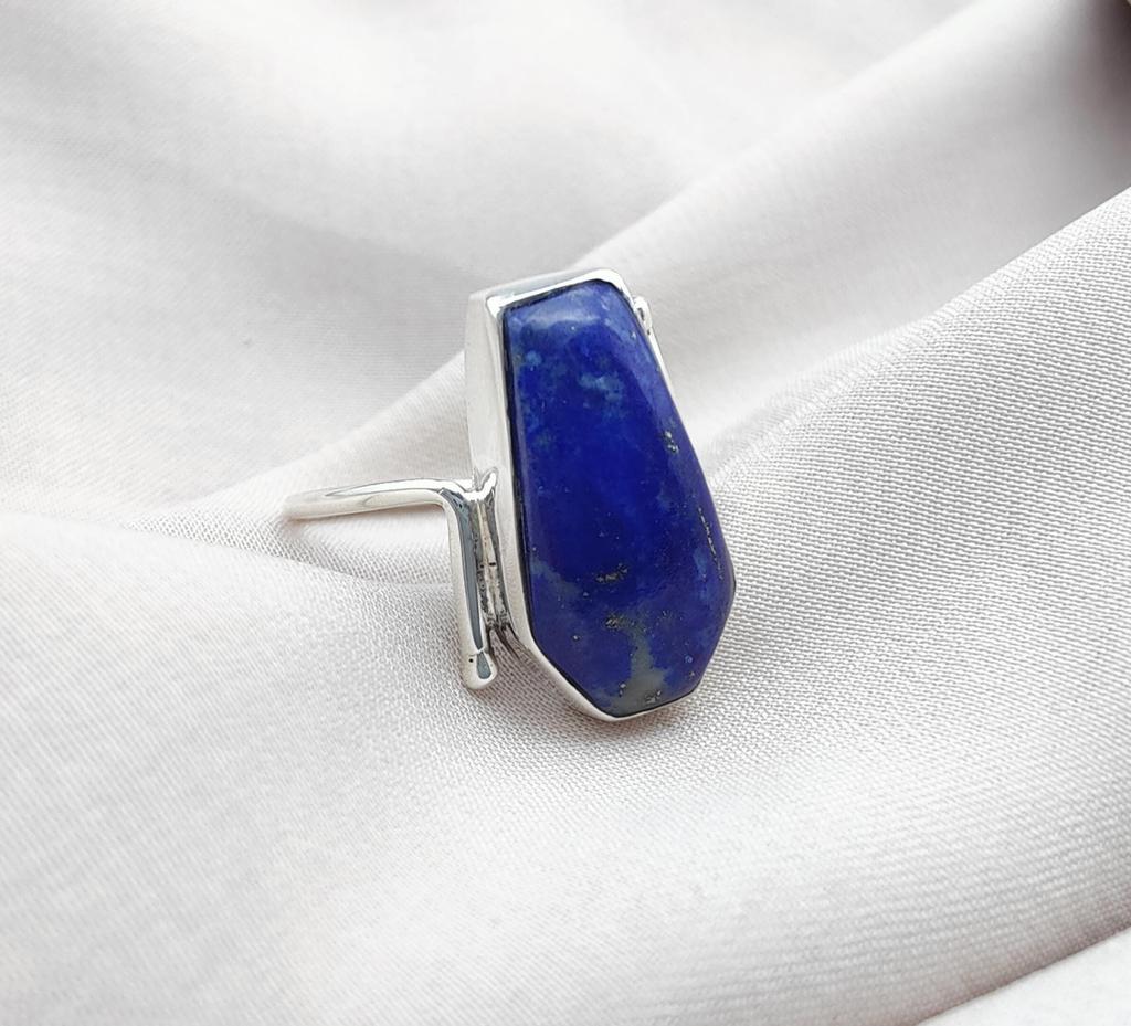 Lapis Lazuli Ring: 925 Sterling Silver, Handmade Gemstone Statement Ring