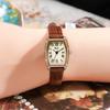 Vintage Roman Graduated Wine Barrel Plate Light Luxury High-End Bamboo Belt Quartz Watch
