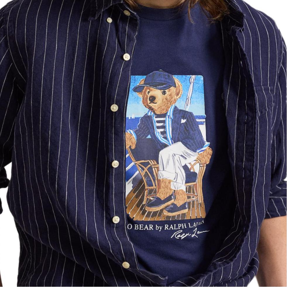 Polo Ralph Lauren Polo Bear Plain Knit Cotton Short Sleeve Crew Neck T-Shirt Classic Edition Men Tops MNPOTSH1N823345-410