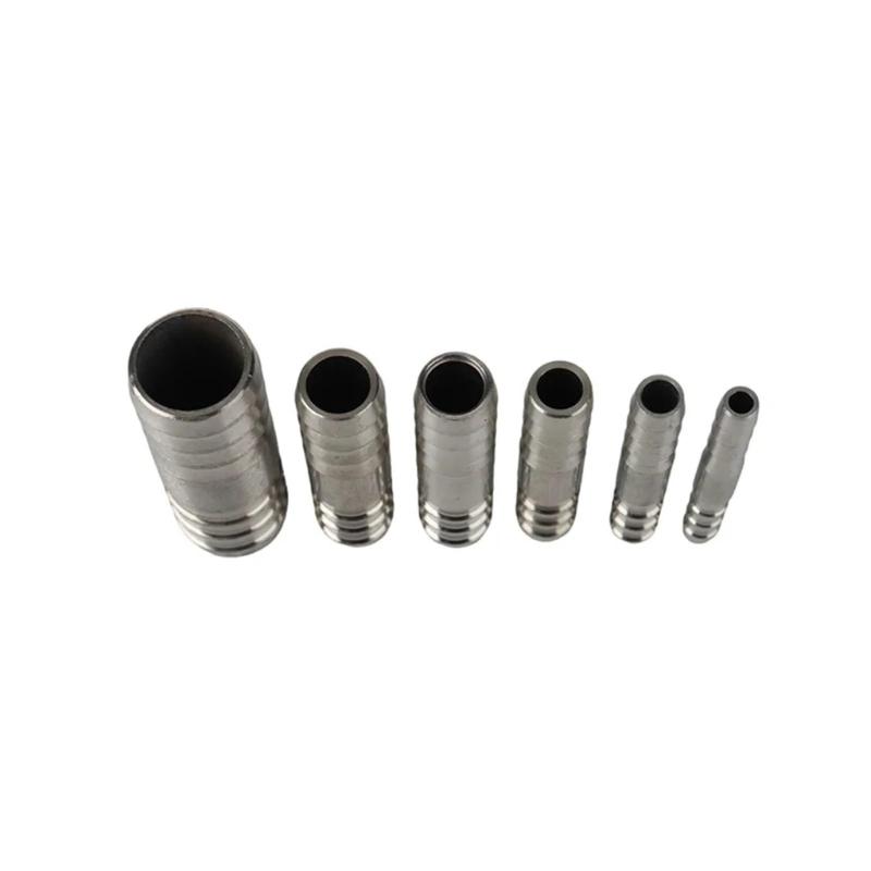 Garden Watering Hose Joiner Set, Metal Double Ended Barbed Fittings for Soft Hose Repair and Garden Use, 5 Piece Set
