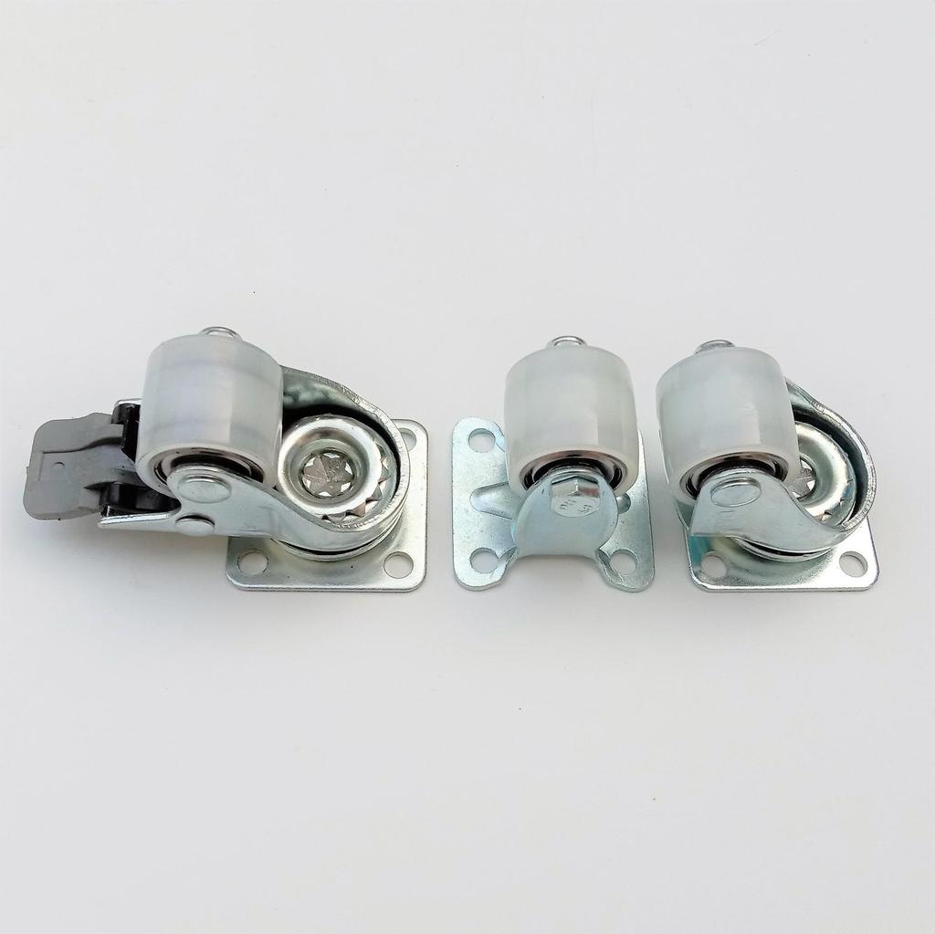 1.2-Inch White Nylon Low-Gravity Swivel Caster Wheel for Furniture