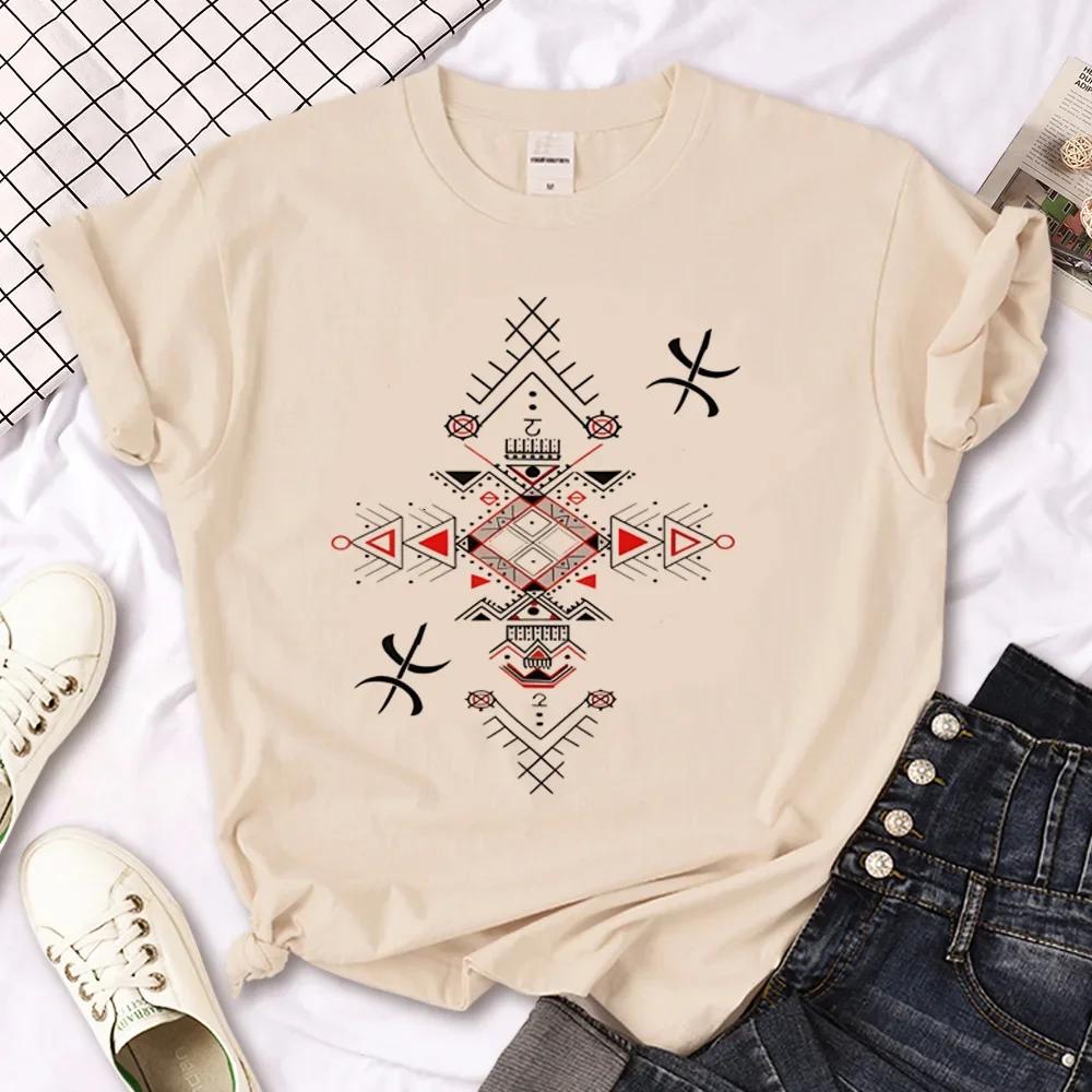 Amazigh tshirt Women Y2K Japanese Tee girl Japanese anime clothes S
