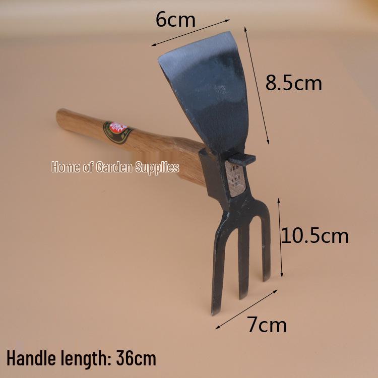 Kujoki No. 7 Forged Small Hoe with Wooden Handle - Durable Gardening Tool for Planting Flowers & Vegetables