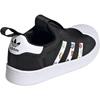 Adidas Originals Superstar 360 Synthetic Leather Fabric Versatile Comfortable Simple Low-Top Kids Skate Shoes Kids Sneaker Black JS0687