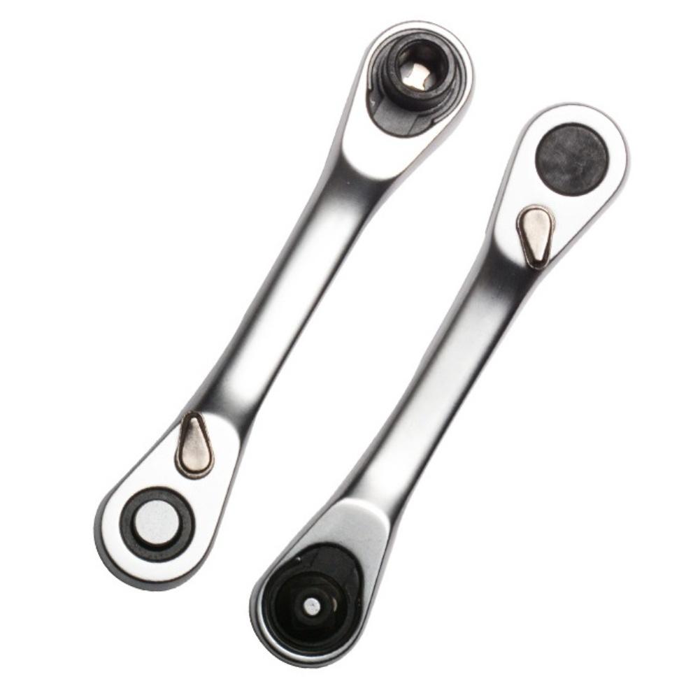 1/4 Inch Quick Release Ratchet Wrench Double Ended Hex Socket Tool