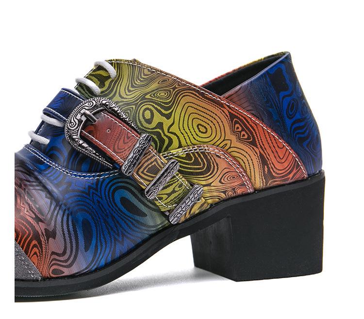 European & American 2025 Men's Fashionable Mid-Heeled Pointed Toe Loafers - Spring & Autumn Collection