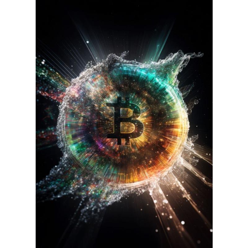 Neonowy Obraz na Płótnie Bitcoin Ethereum Plakaty i Druk Nowoczesna Moda Pop Obrazy Ścienne do Salonu Dekoracja Domowego Biura