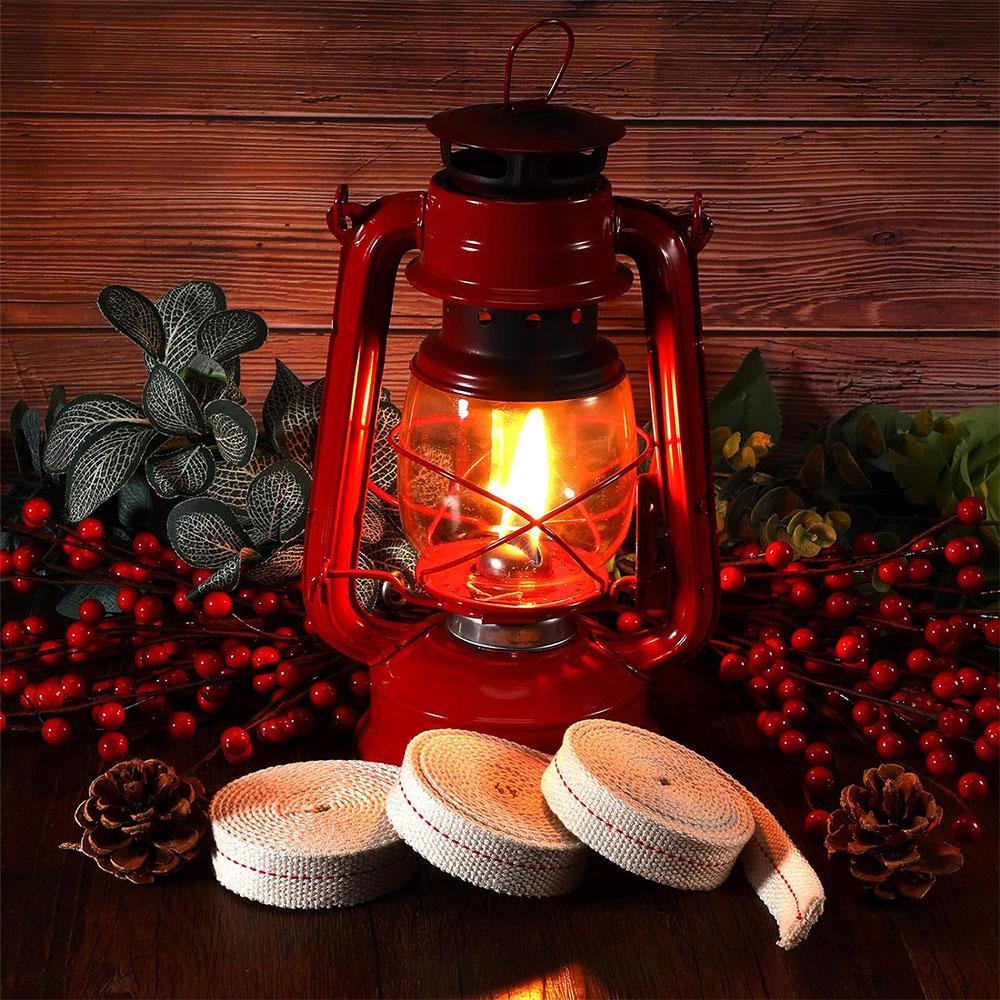 1.1cm/1.3cm/1.5cm/2cm Width 1Meter Long White Flat Cotton Kerosene Lamp Wick with Stitch Braided For Oil Lamps Candle Burner
